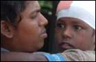 Mother and child: victims of cluster bombardment by Sri Lanka Air Force 