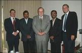 Thamilchevan and Col. Karuna seen meeting British Tory leaders Michael Ancram and Lord Ashcroft. At extreme left is British High Commissioner in Sri Lanka, Stephen Evans. Photo: LTTE Peace Secretariat.