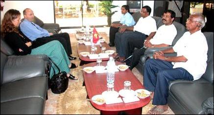 Hans Brattskar meets Mr. S. P. Thamilchelvan and his team