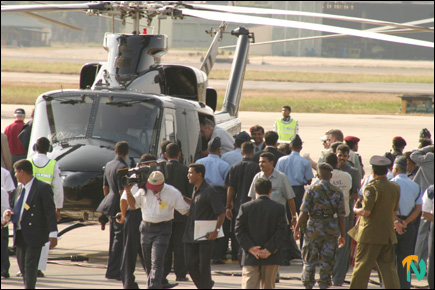 US former presidents arrive in Banadaranike International Airport