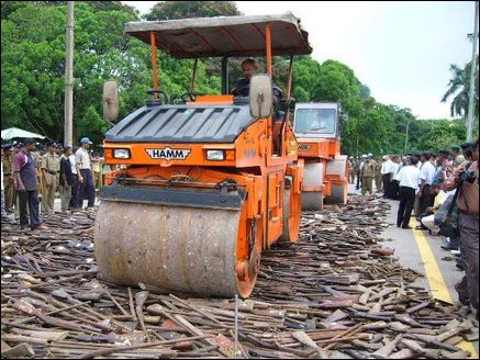 Weapon collection being destroyed