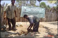 Foundation laid for permanent houses