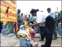 The remains of Sea Tigers laid to rest in Vanni.