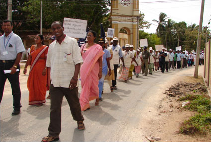 Wide spread protests in the Jaffna